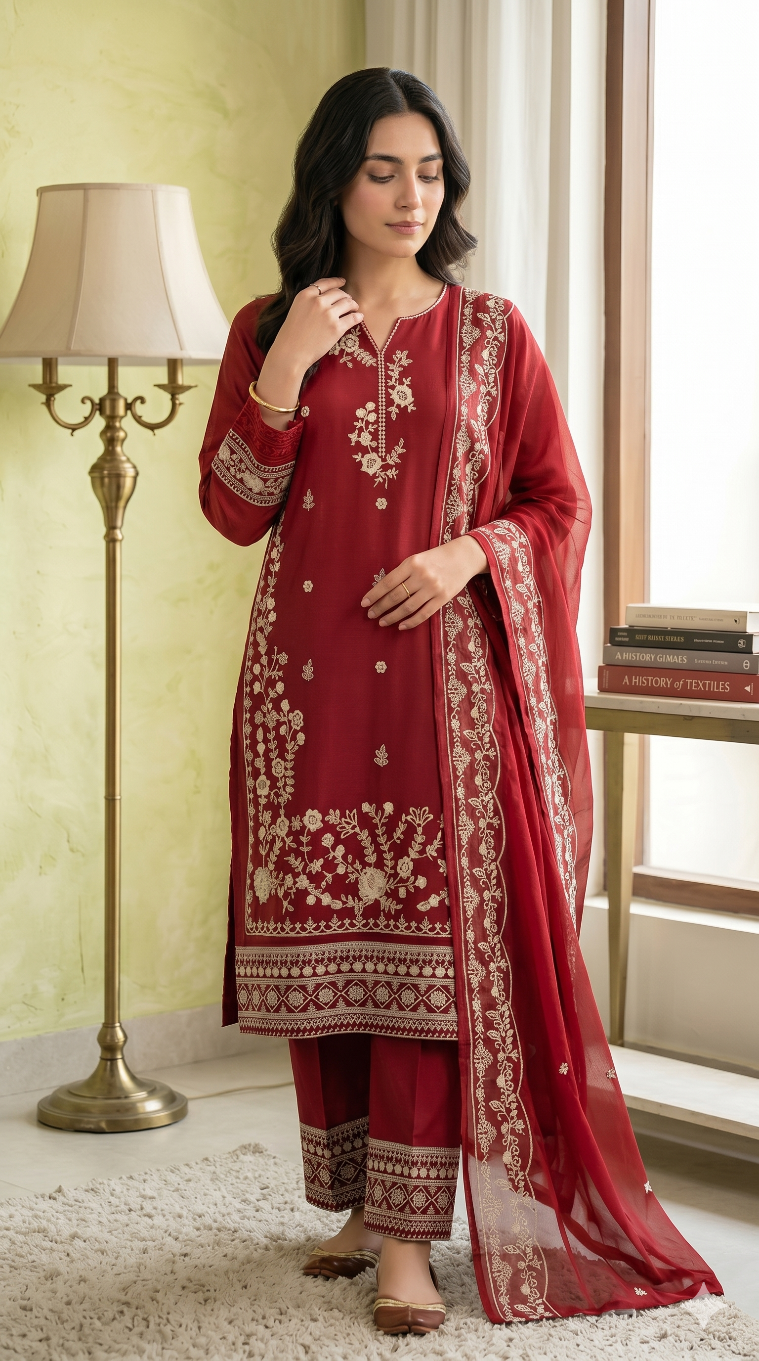 Blue Light Embroidery Premium Unstitch Lawn Suit