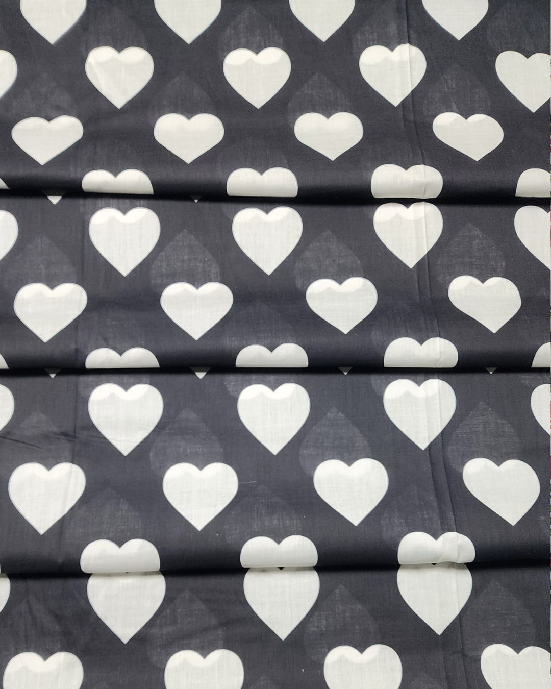 Monochrome Heart & Floral Pariza Premium Printed 3PC Lawn Suit