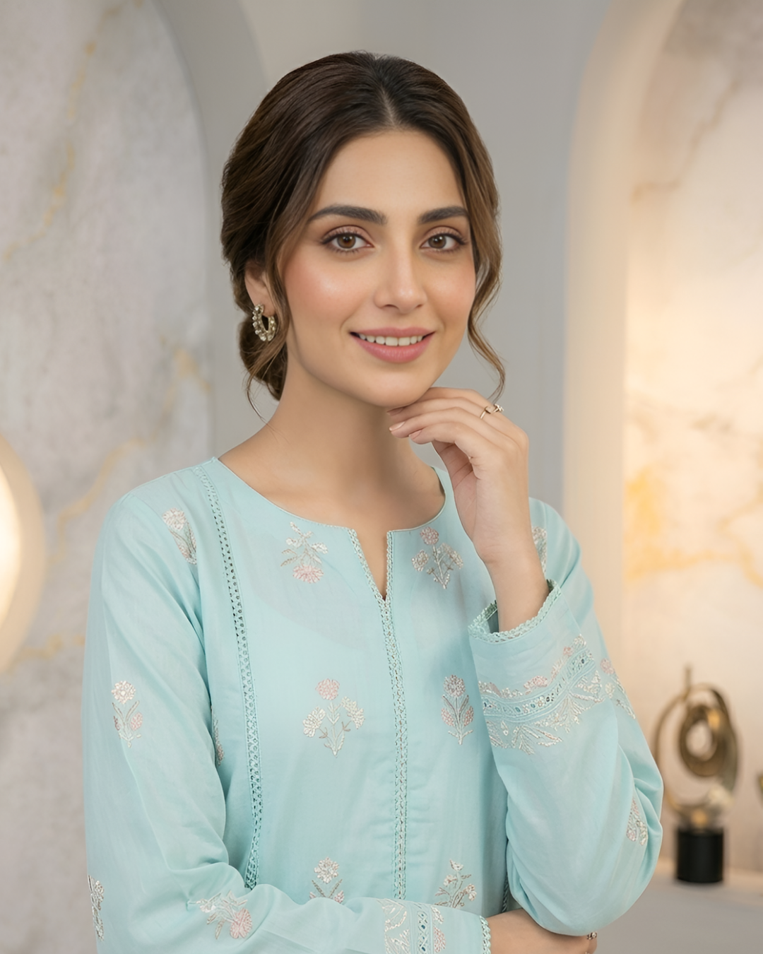 Pariza Premium Embroidery Lawn Suit 2Pc
